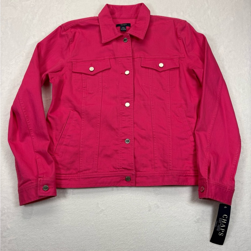 Chaps Women's Bright Pink Jean Jacket